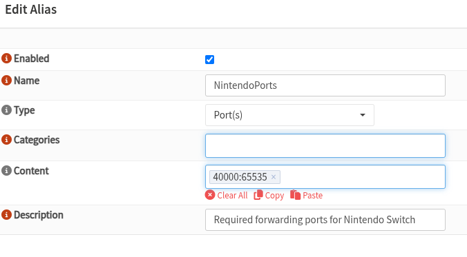 The alias for the port range currently in use for the Switch.
